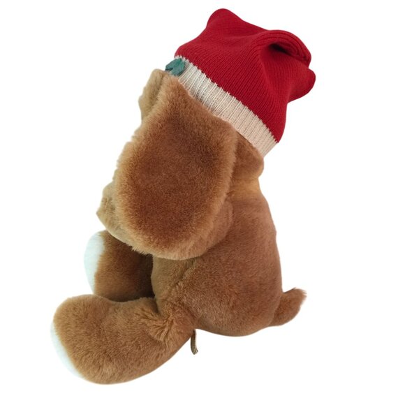 Vtg Applause Sad Sam Puppy Dog 16" Plush Christmas Santa Hat Stuffed Animal 1986 - Picture 5 of 9